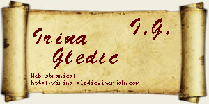 Irina Gledić vizit kartica